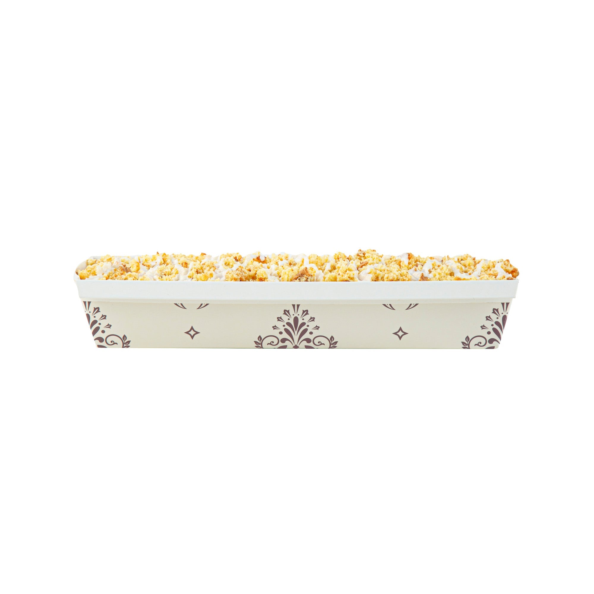 Bake Tek 32 oz Beige Vintage Floral Paper Baking Loaf Pan - Greaseproof - 11" x 3 1/4" x 2" - 100 count box