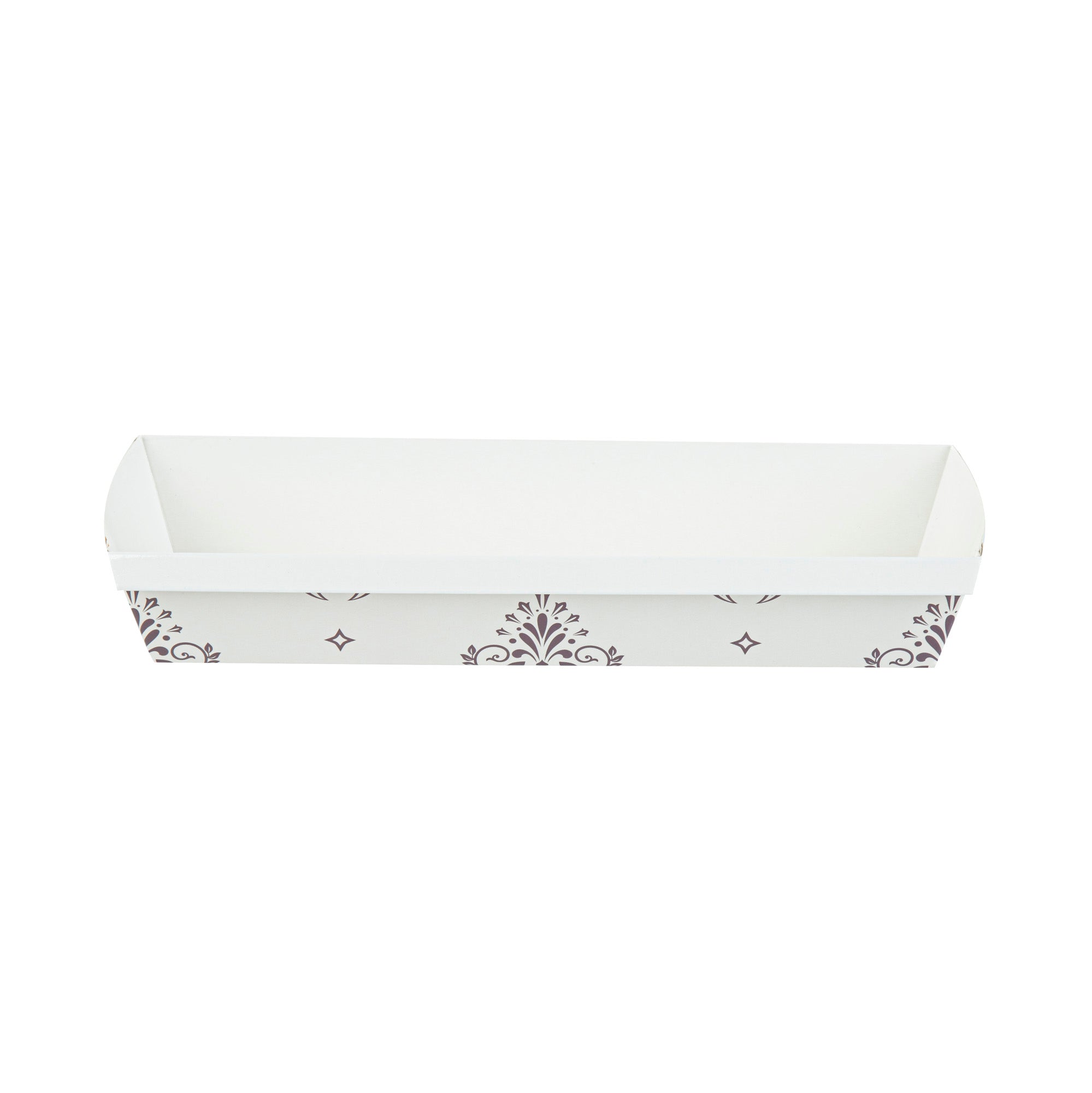 Bake Tek 32 oz Beige Vintage Floral Paper Baking Loaf Pan - Greaseproof - 11" x 3 1/4" x 2" - 100 count box