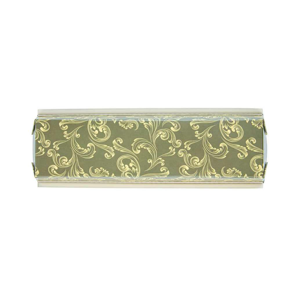 Bake Tek 32 oz Dark Green Vintage Floral Paper Baking Loaf Pan - Greaseproof - 11" x 3 1/4" x 2" - 100 count box