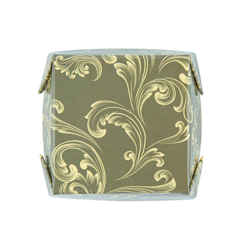 Bake Tek 6 oz Square Dark Green Vintage Floral Paper Baking Cup - Greaseproof - 3" x 3" x 1 1/2" - 100 count box