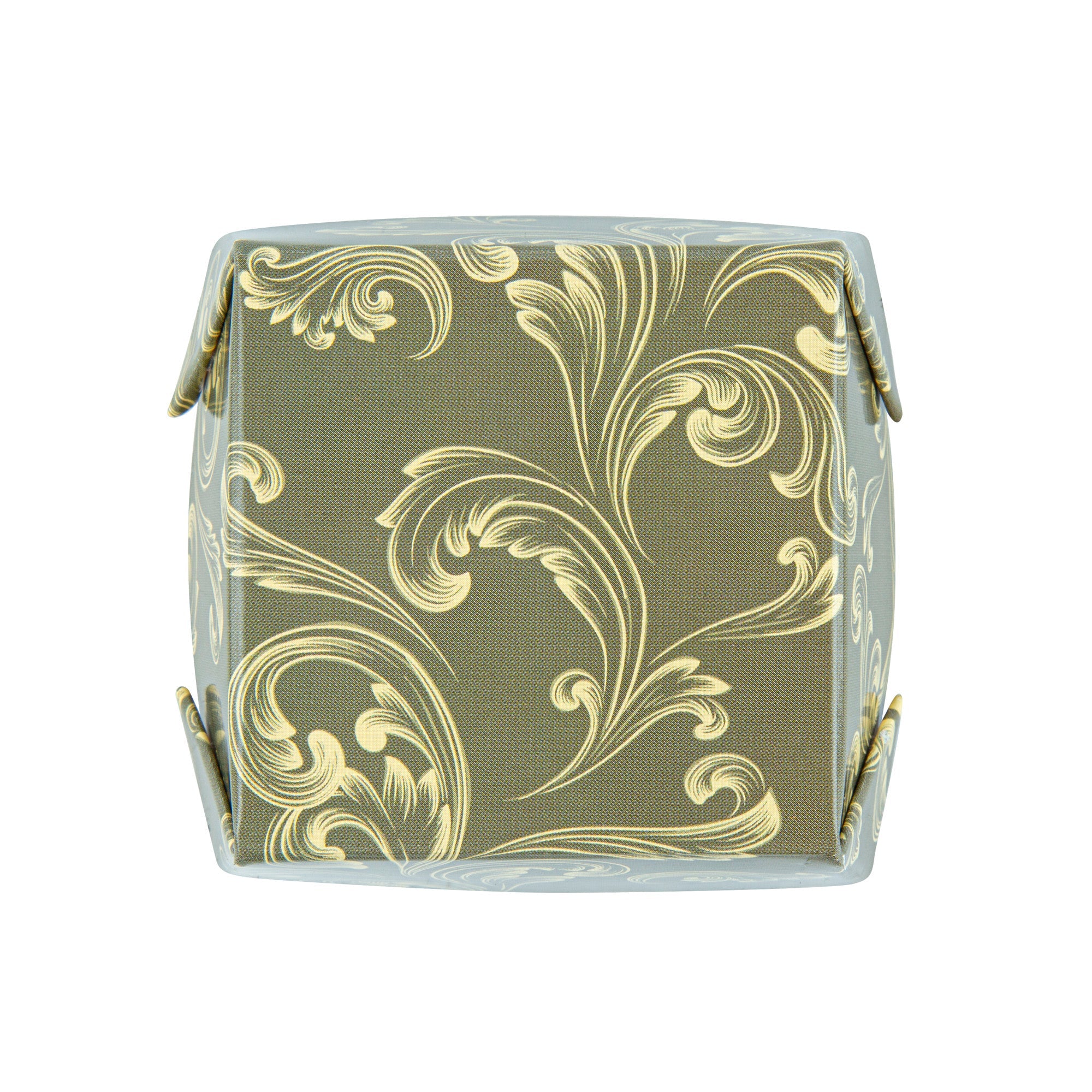 Bake Tek 6 oz Square Dark Green Vintage Floral Paper Baking Cup - Greaseproof - 3" x 3" x 1 1/2" - 100 count box
