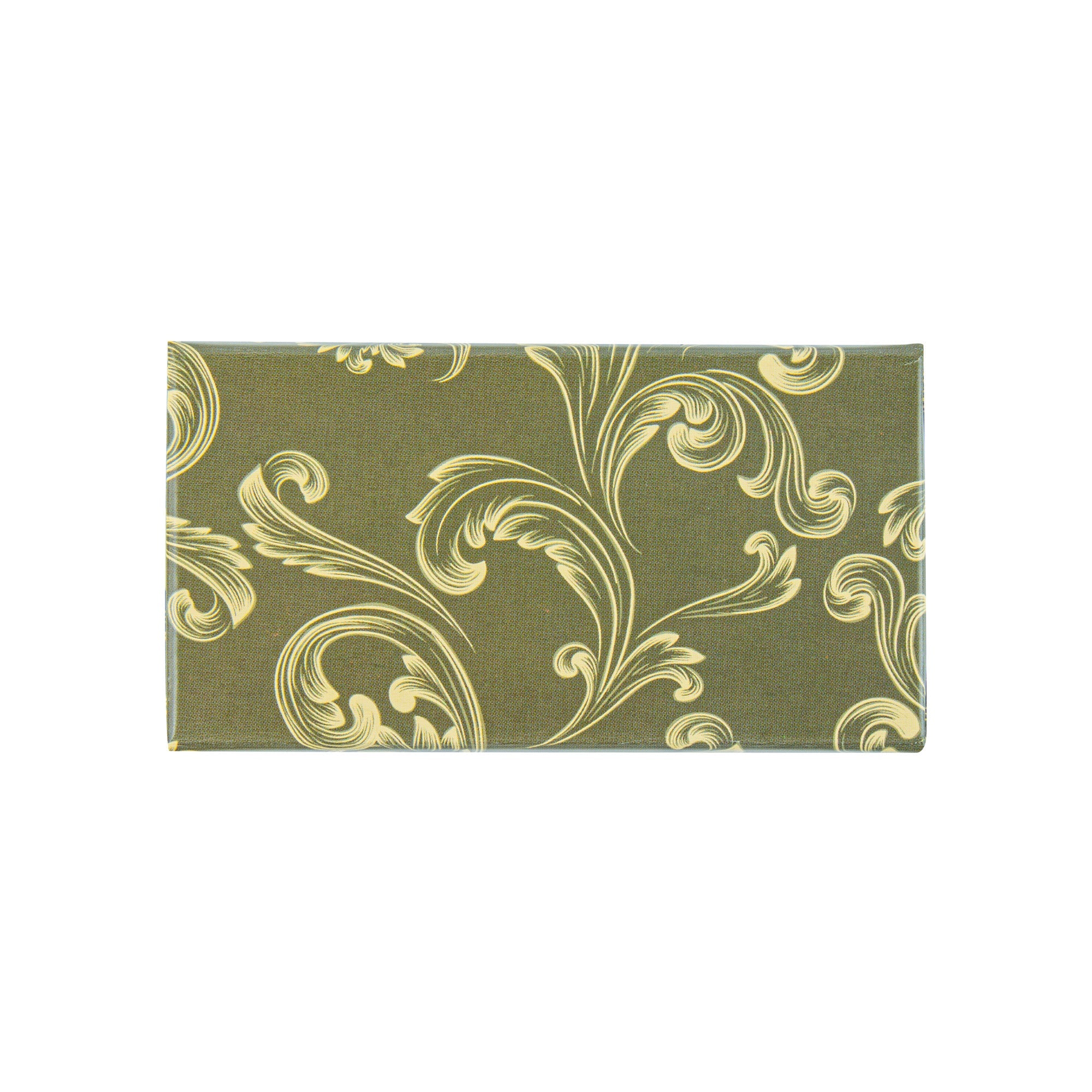 Bake Tek 9 oz Dark Green Vintage Floral Paper Mini Baking Loaf Pan - Greaseproof - 4" x 2 1/4" x 2" - 100 count box