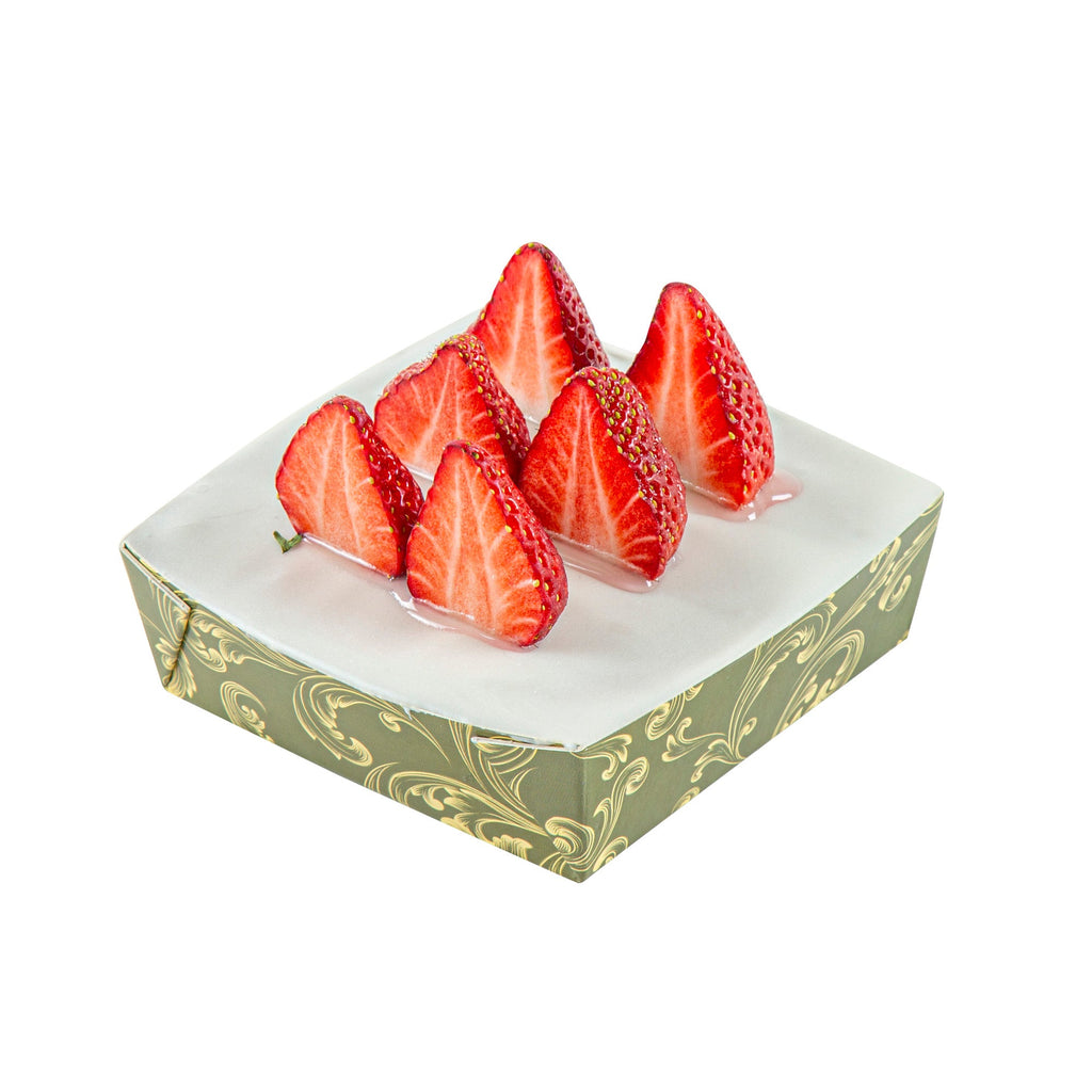 Bake Tek 8 oz Dark Green Vintage Floral Paper Baking Tray - Greaseproof - 4 1/4" x 4 1/4" x 1 1/2" - 100 count box