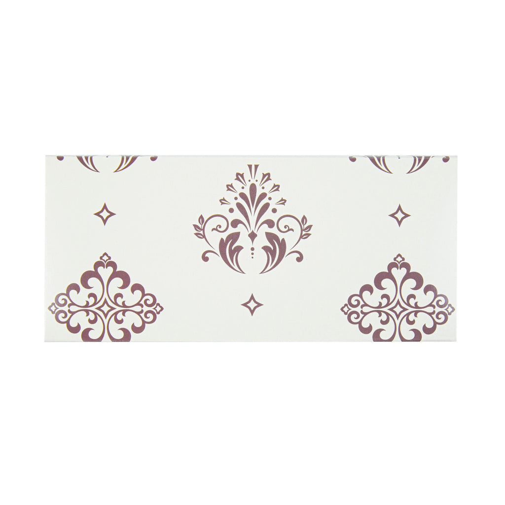 Bake Tek 14 oz Beige Vintage Floral Paper Baking Tray - Greaseproof - 7 3/4" x 3 1/2" x 1 3/4" - 100 count box