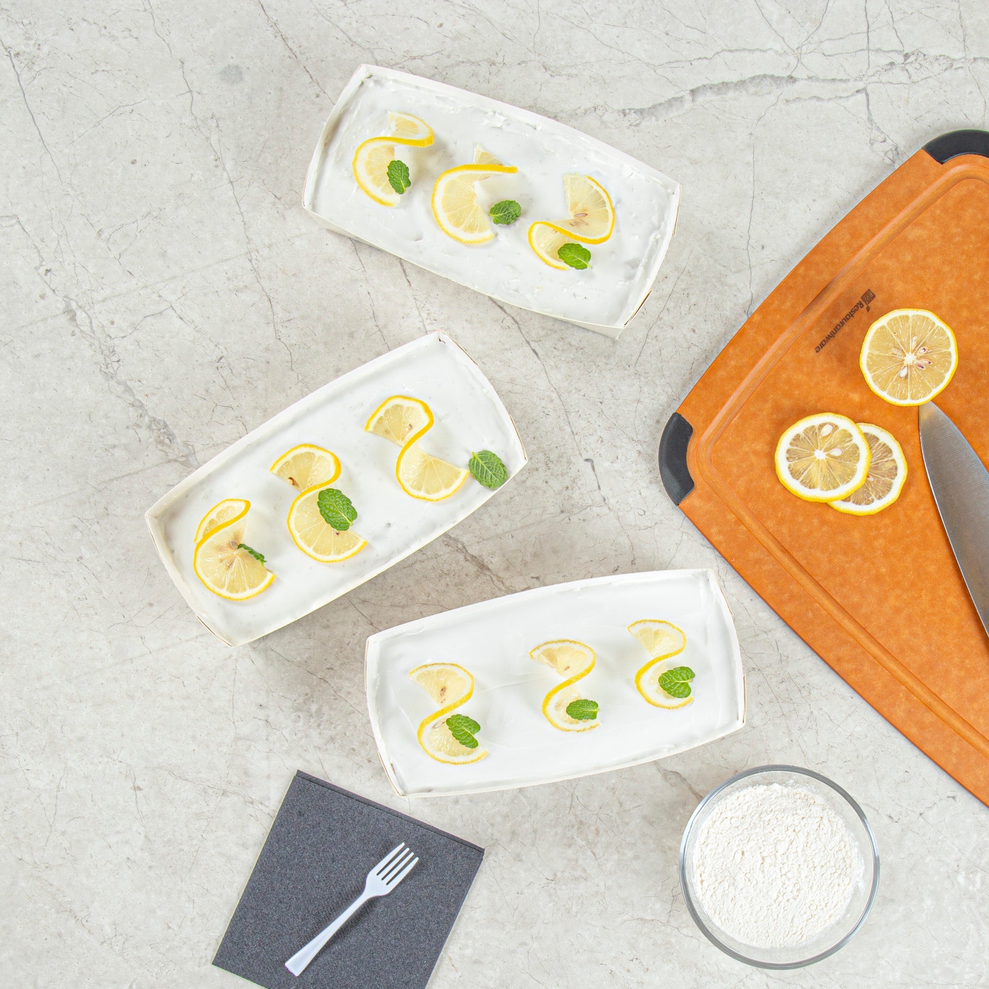 Bake Tek 14 oz Beige Vintage Floral Paper Baking Tray - Greaseproof - 7 3/4" x 3 1/2" x 1 3/4" - 100 count box