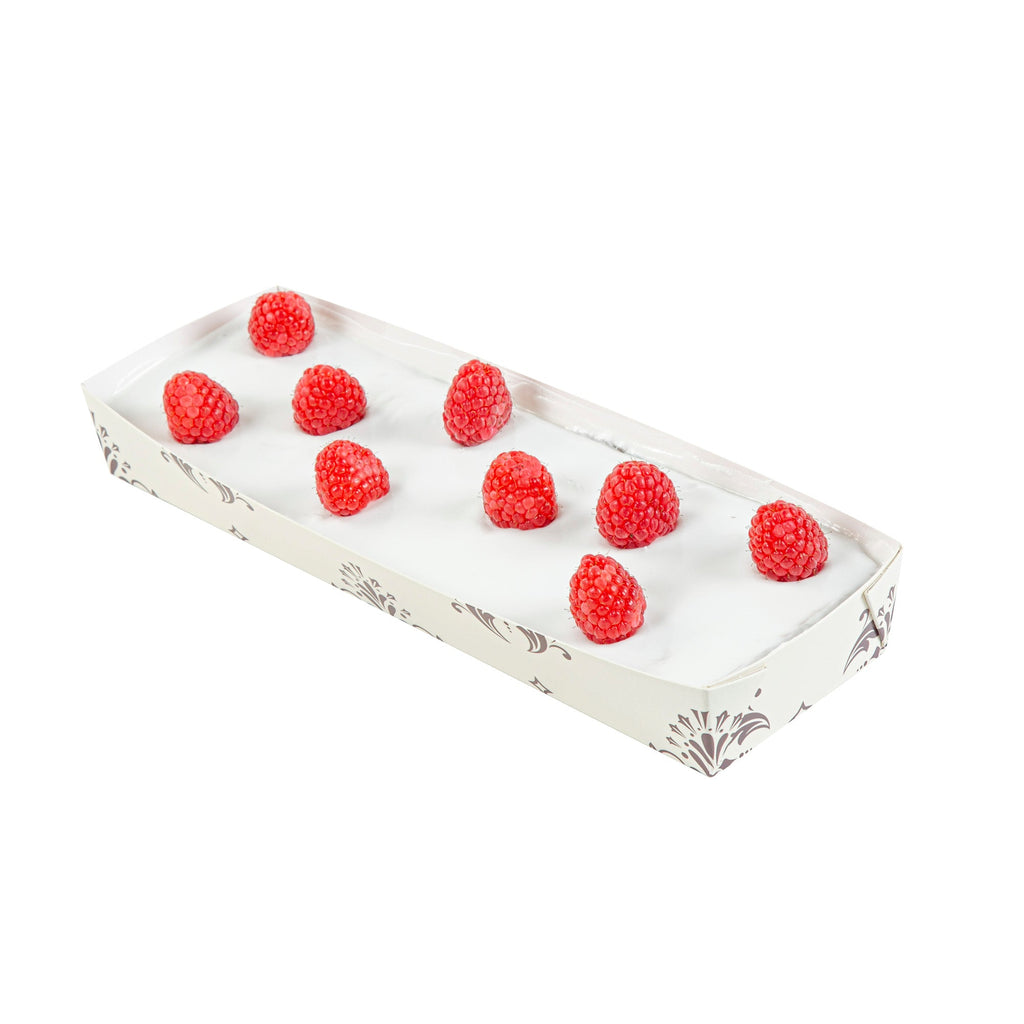Bake Tek 13 oz Beige Vintage Floral Paper Baking Tray - Greaseproof - 10 3/4" x 3 1/4" x 1 1/2" - 100 count box