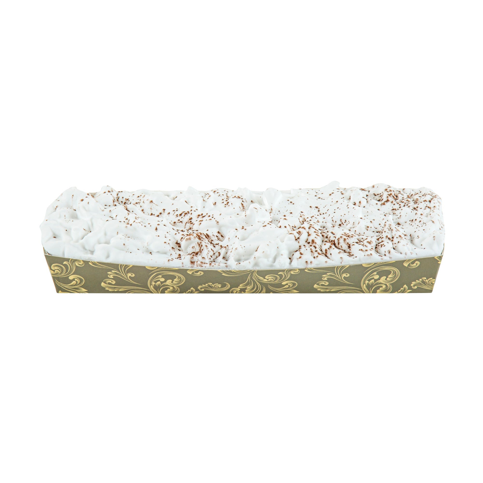 Bake Tek 13 oz Dark Green Vintage Floral Paper Baking Tray - Greaseproof - 10 3/4" x 3 1/4" x 1 1/2" - 100 count box