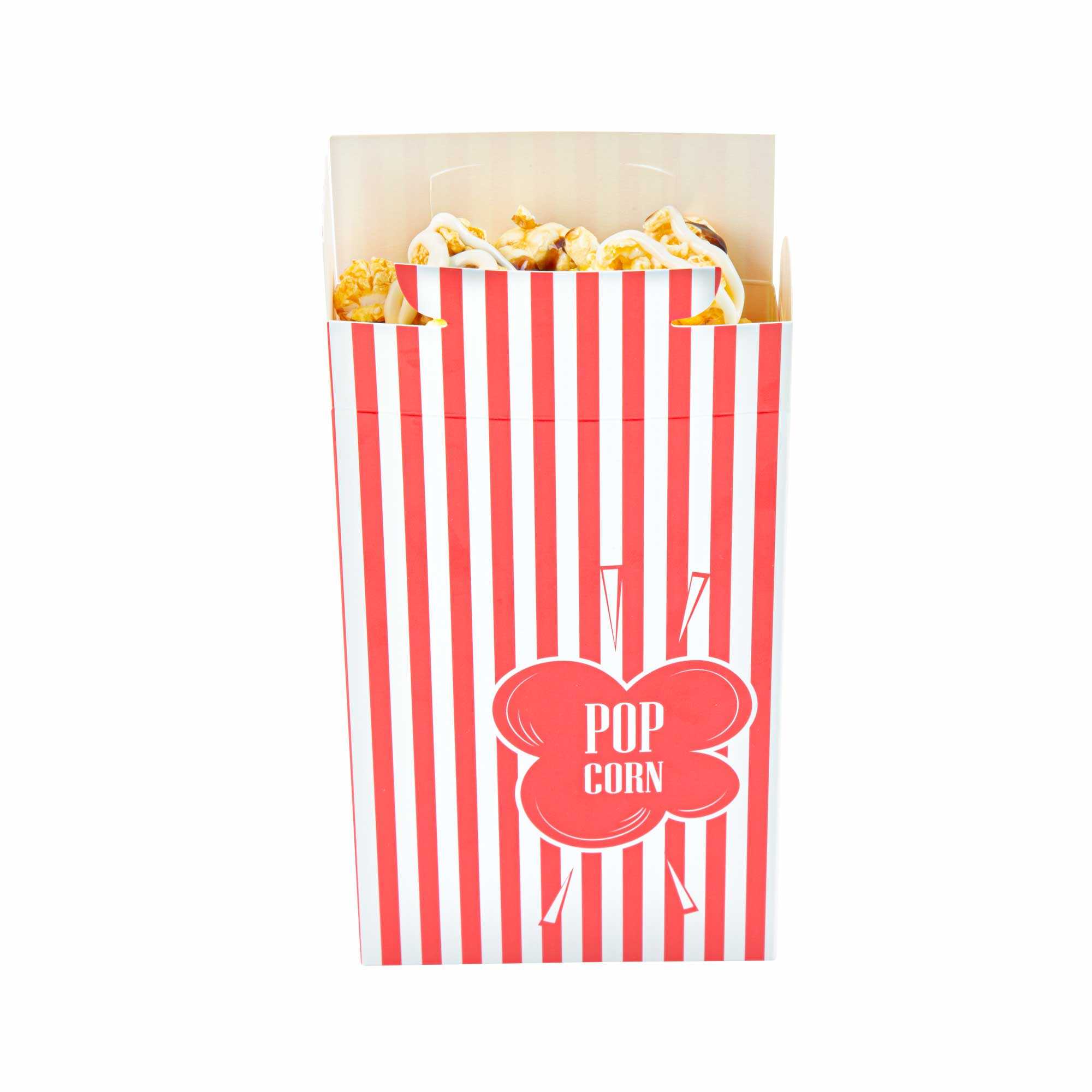 Bio Tek 0.74 oz Red Paper Popcorn Box - 4" x 2" x 6 1/2" - 400 count box