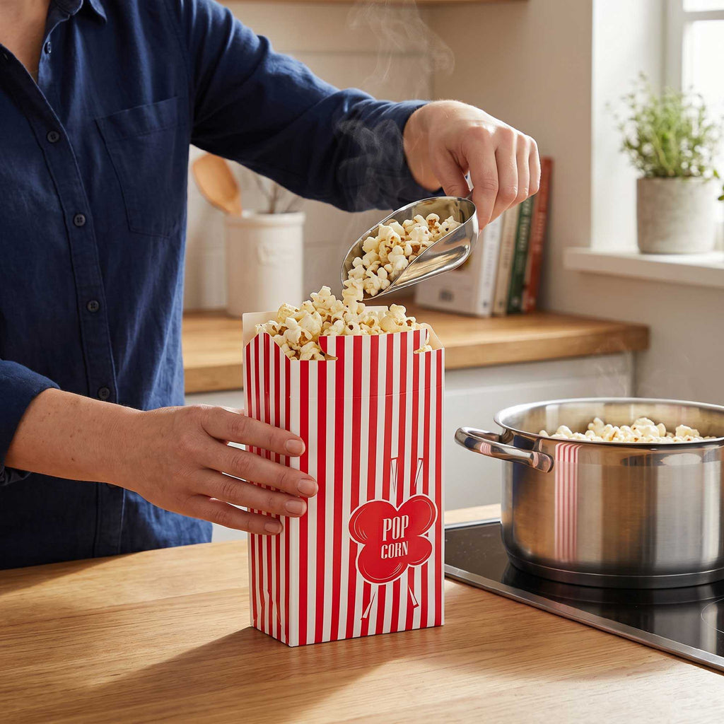 Bio Tek 0.74 oz Red Paper Popcorn Box - 4" x 2" x 6 1/2" - 400 count box