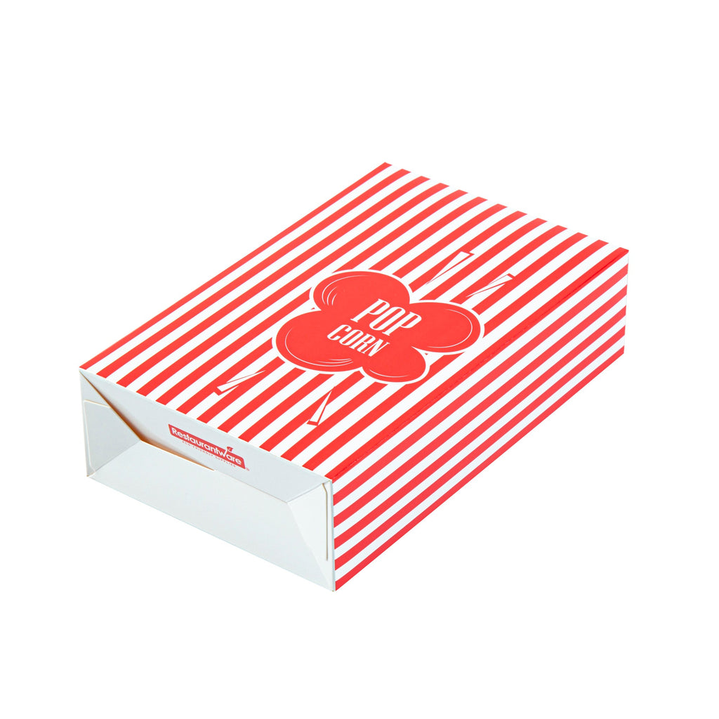 Bio Tek 1.25 oz Red Paper Popcorn Box - 4 3/4" x 2" x 7 1/2" - 400 count box