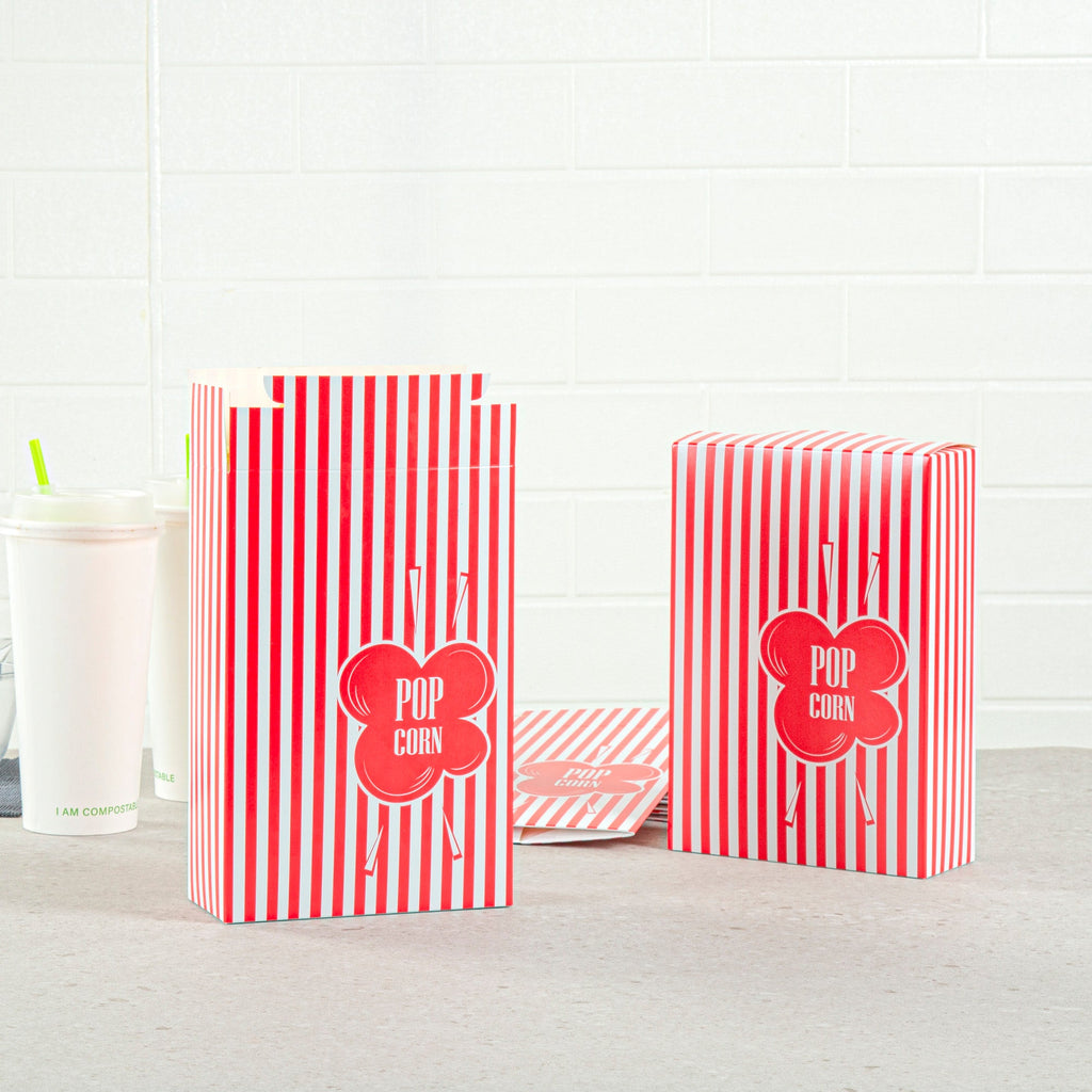 Bio Tek 2.3 oz Red Paper Popcorn Box - 5 3/4" x 2 1/2" x 8 1/2" - 400 count box