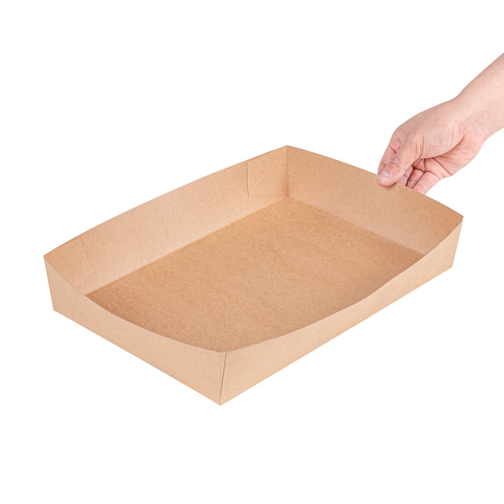 Cater Tek Kraft Paper Insert - Fits Rectangle Catering Box - 13 1/2" x 9 1/4" x 2 1/2" - 10 count box