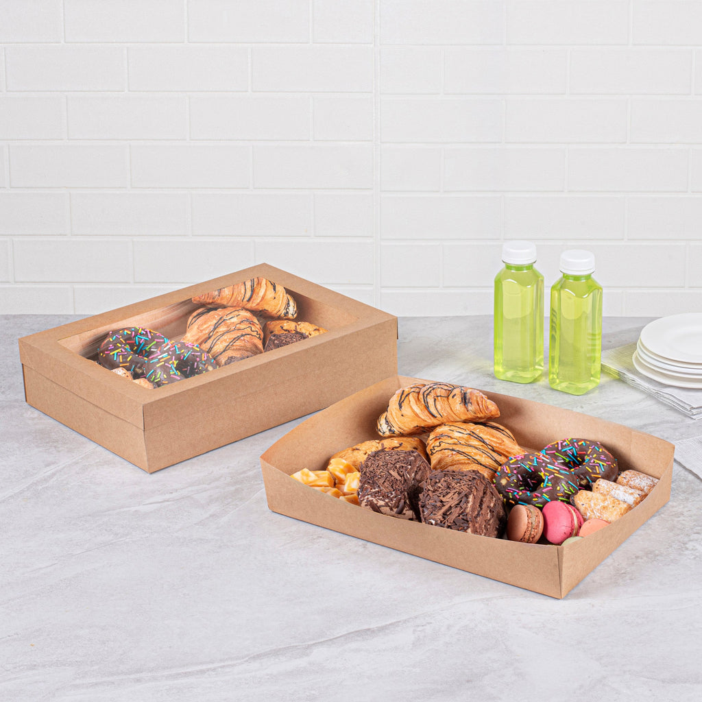 Cater Tek Kraft Paper Insert - Fits Rectangle Catering Box - 13 1/2" x 9 1/4" x 2 1/2" - 100 count box