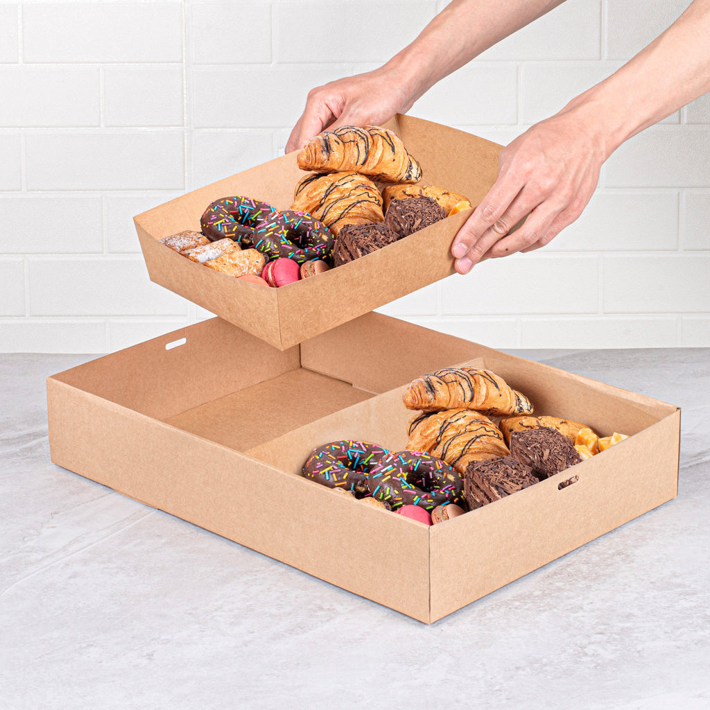Cater Tek Kraft Paper Insert - Fits Rectangle Catering Box - 11 1/2" x 8 1/4" x 2 1/2" - 20 count box