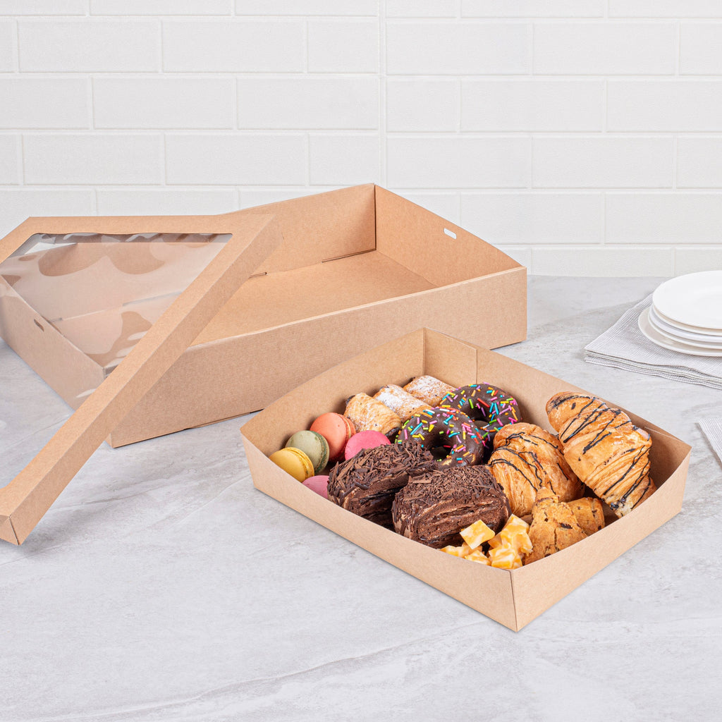 Cater Tek Kraft Paper Insert - Fits Rectangle Catering Box - 11 1/2" x 8 1/4" x 2 1/2" - 20 count box