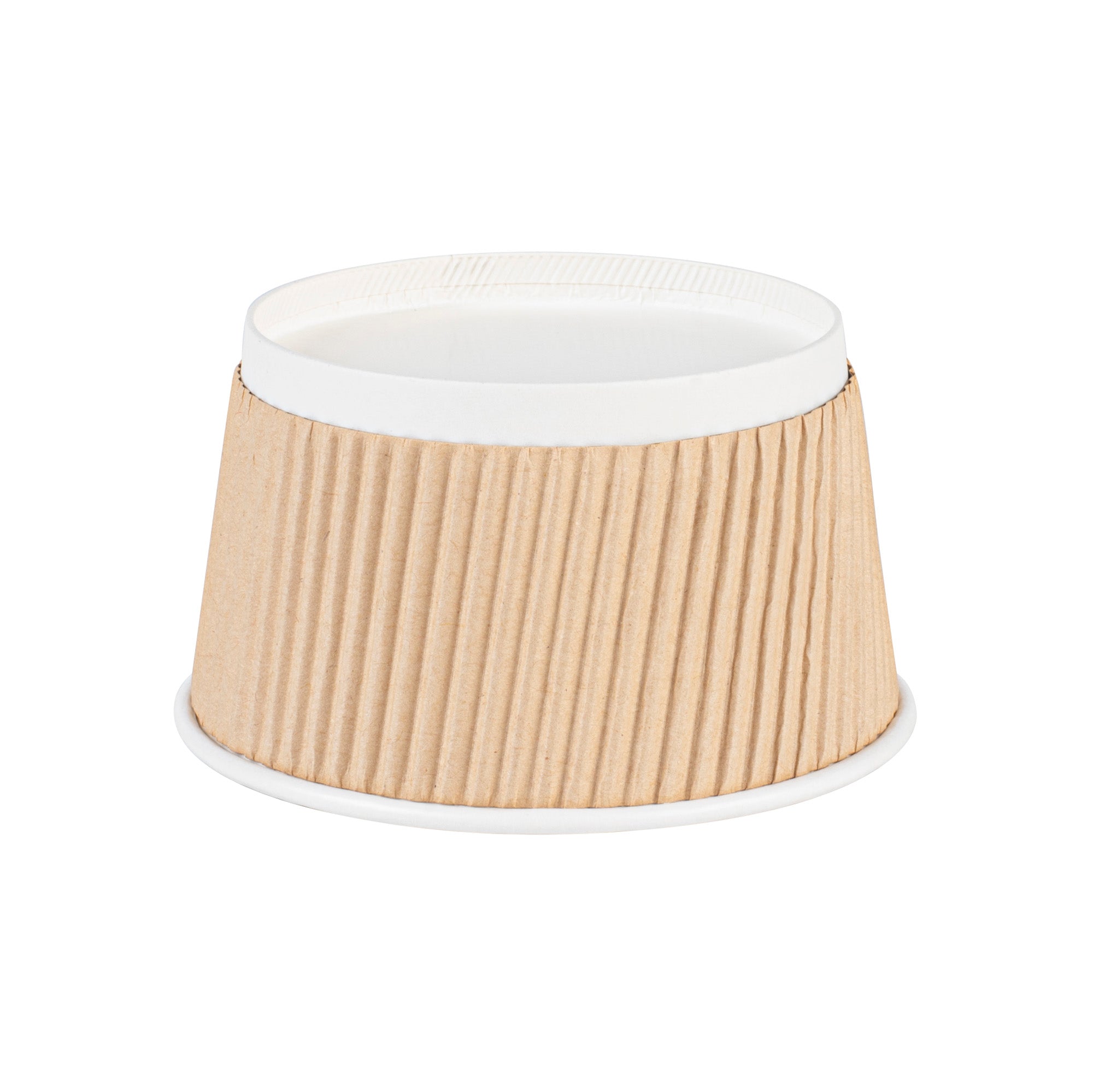 Bio Tek 12 oz Round Kraft PE Lined Paper Soup Container - Ripple Wall - 3 1/2" x 3 1/2" x 2 1/4" - 25 count box