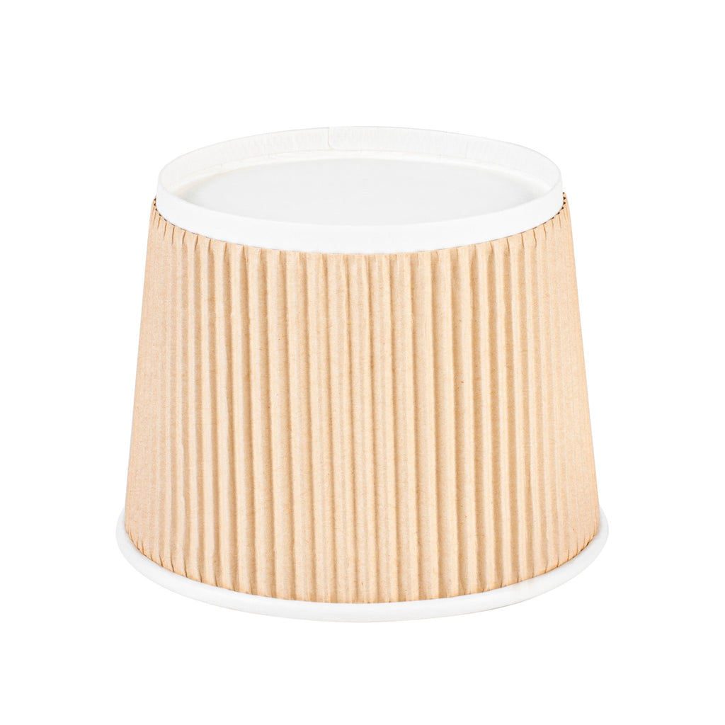 Bio Tek 18 oz Round Kraft PE Lined Paper Soup Container - Ripple Wall - 3 1/2" x 3 1/2" x 3 1/4" - 25 count box