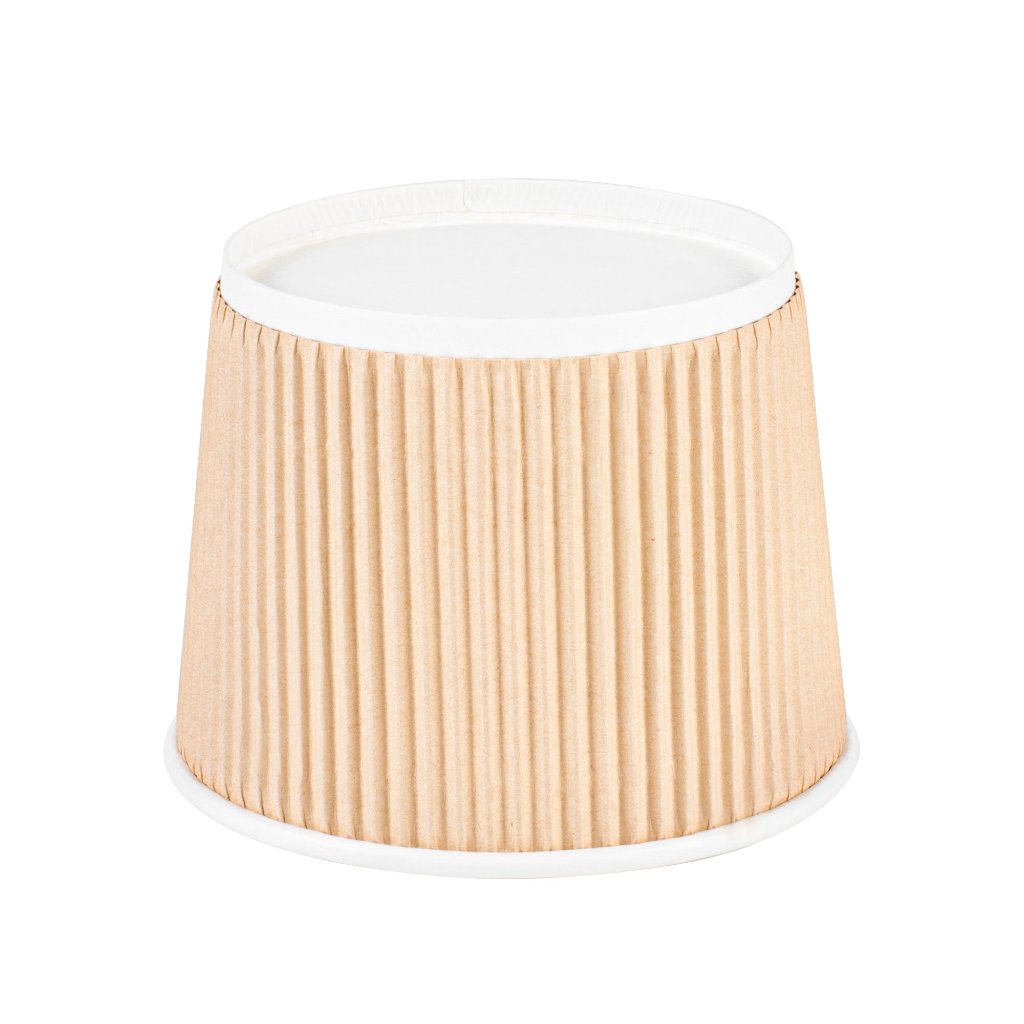 Bio Tek 18 oz Round Kraft PE Lined Paper Soup Container - Ripple Wall - 3 1/2" x 3 1/2" x 3 1/4" - 25 count box