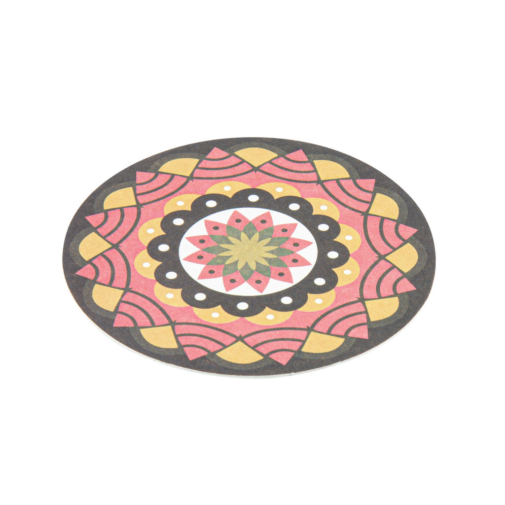 Bar Lux Round Floral Paper Coaster - 6 Assorted Designs - 3 1/2" - 480 count box