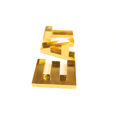 Chef 101 Gold Paper Charcuterie Fillable EAT Letter Trays - 12 1/2" x 12" x 4 3/4" - 1 count box
