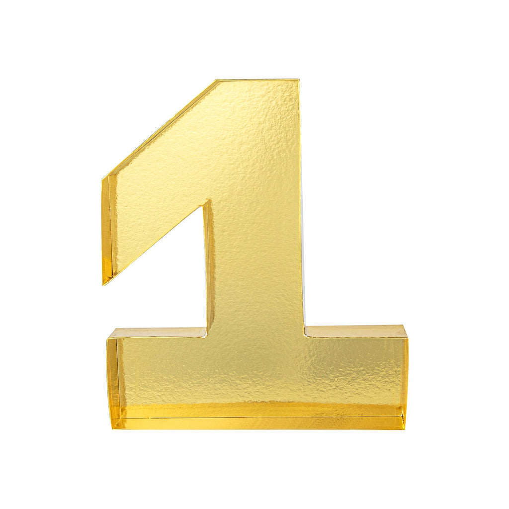 Chef 101 Gold Paper Charcuterie Fillable Number 1 Tray - 12" x 10" x 1 1/2" - 1 count box