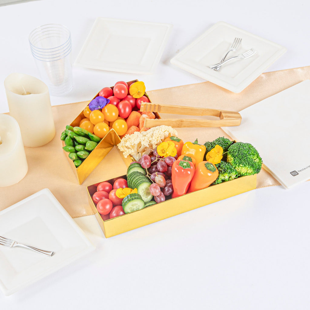 Chef 101 Gold Paper Charcuterie Fillable Number 1 Tray - 12" x 10" x 1 1/2" - 1 count box