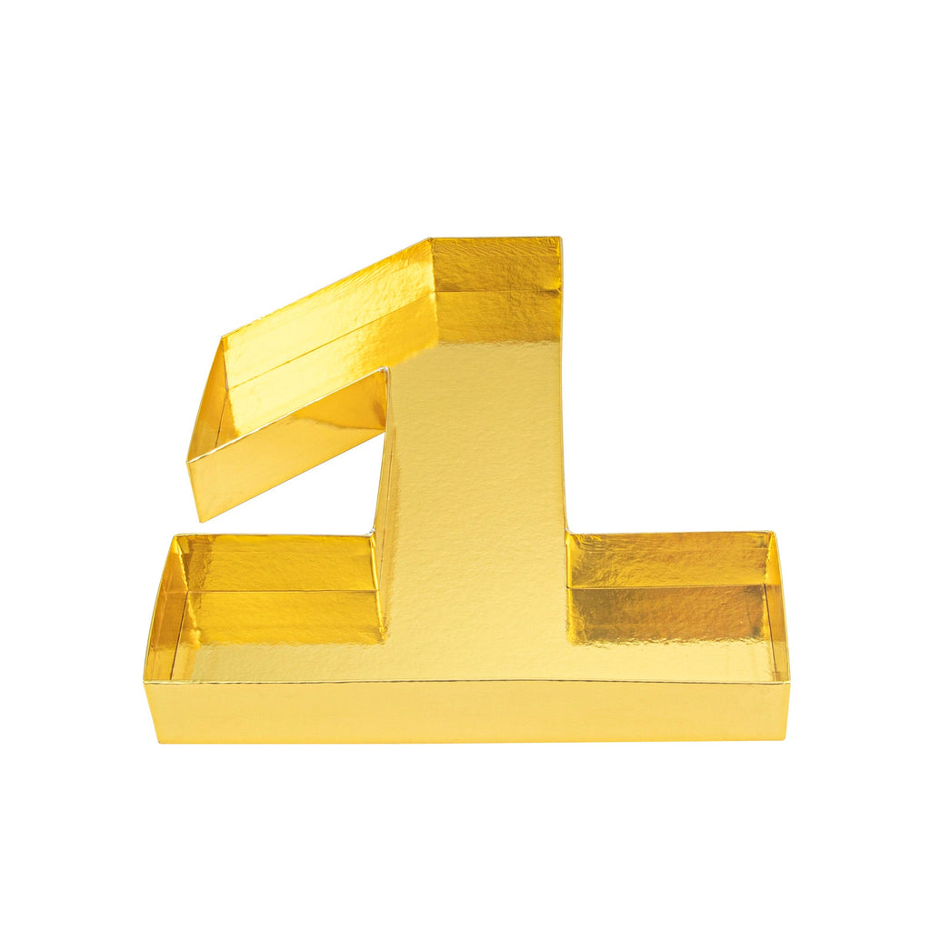 Chef 101 Gold Paper Charcuterie Fillable Number 1 Tray - 12" x 10" x 1 1/2" - 1 count box