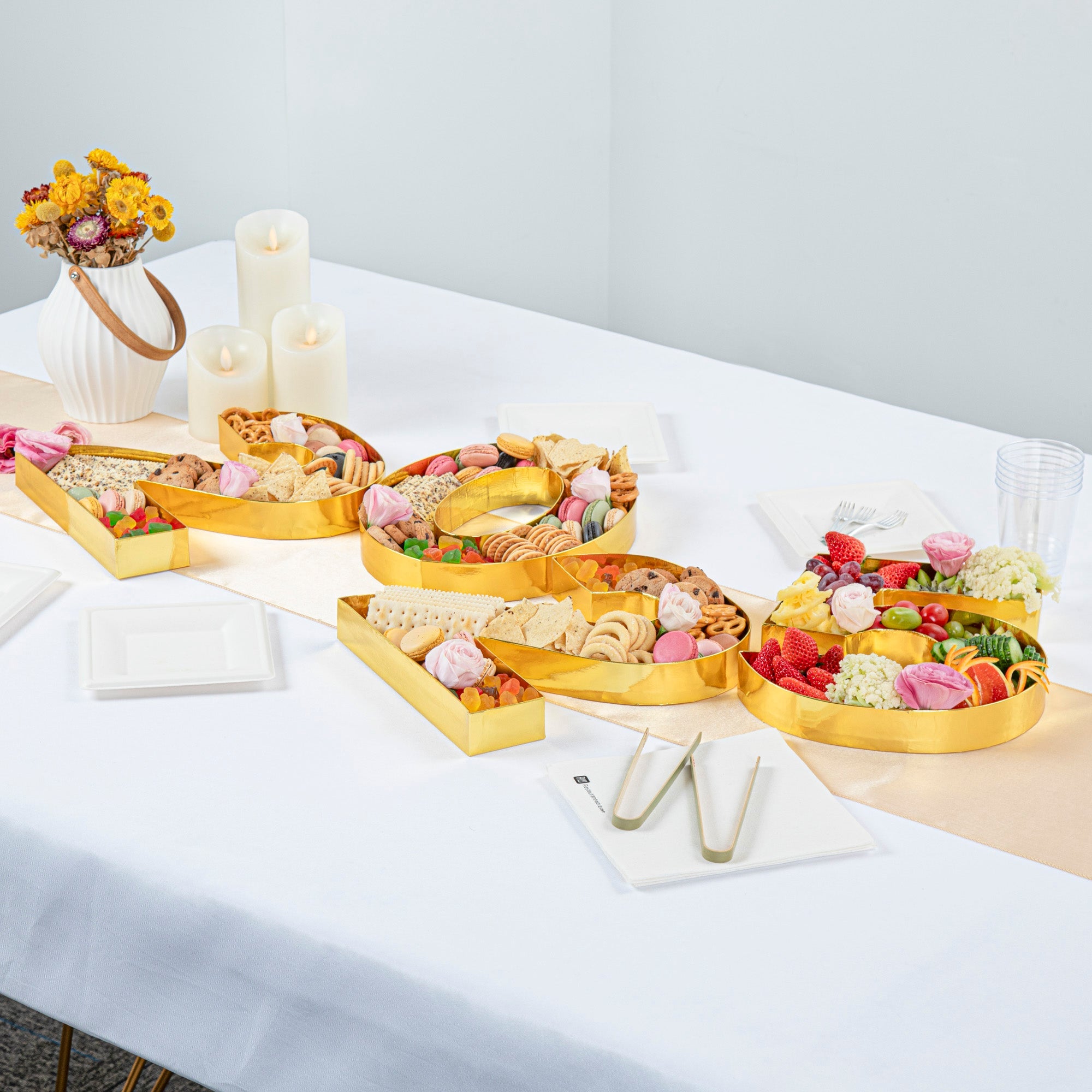 Chef 101 Gold Paper Charcuterie Fillable Number 2 Tray - 12" x 10" x 1 1/2" - 1 count box