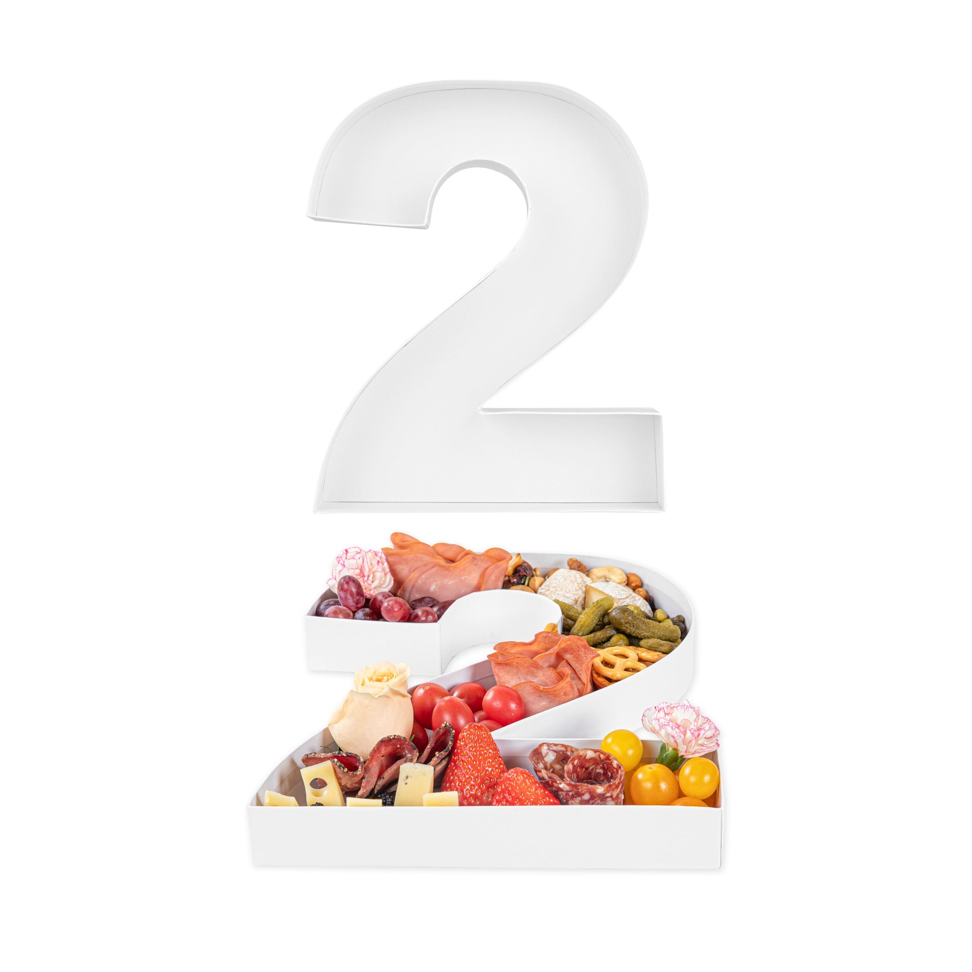 Chef 101 White Paper Charcuterie Fillable Number 2 Tray - 12" x 10" x 1 1/2" - 1 count box