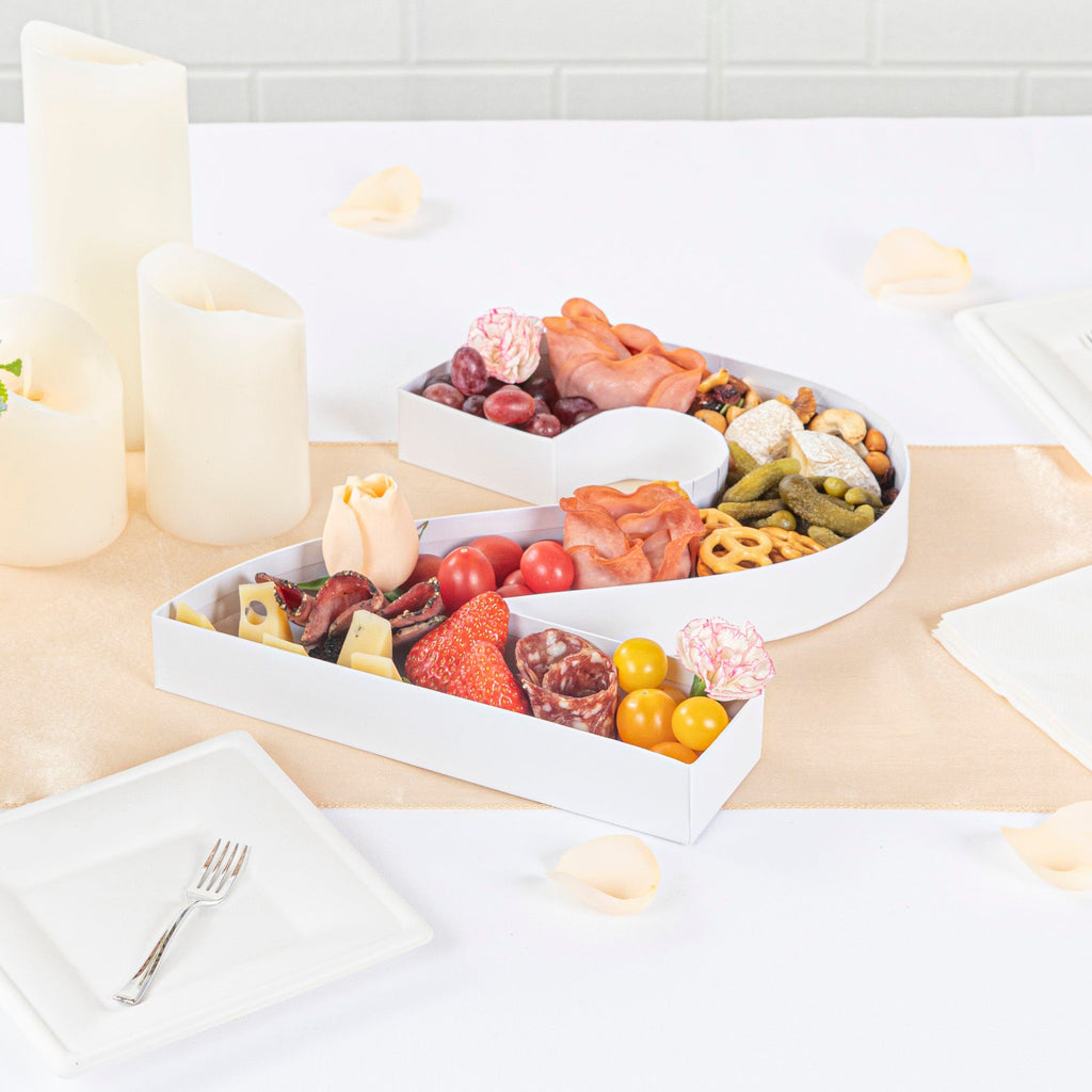 Chef 101 White Paper Charcuterie Fillable Number 2 Tray - 12" x 10" x 1 1/2" - 1 count box