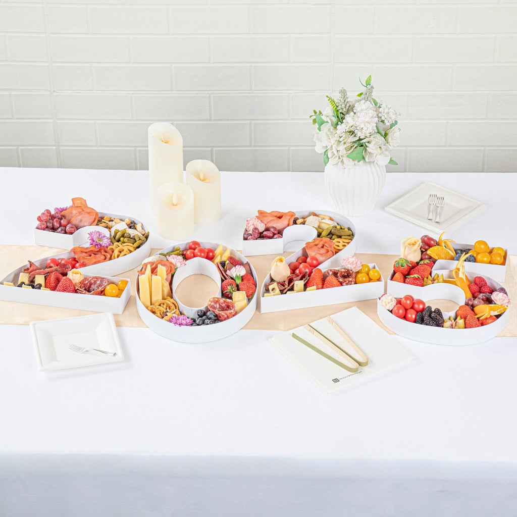 Chef 101 White Paper Charcuterie Fillable Number 2 Tray - 12" x 10" x 1 1/2" - 1 count box