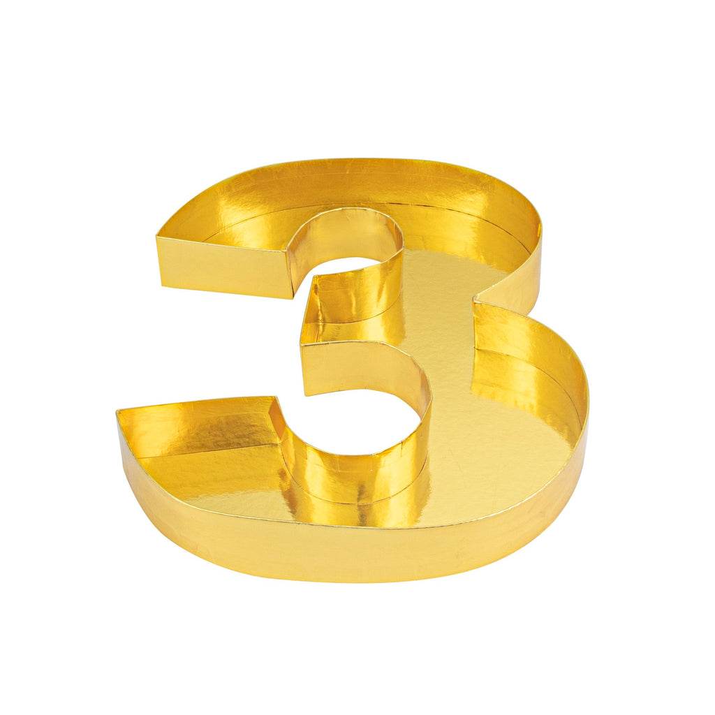 Chef 101 Gold Paper Charcuterie Fillable Number 3 - 12" x 10" x 1 1/2" - 1 count box