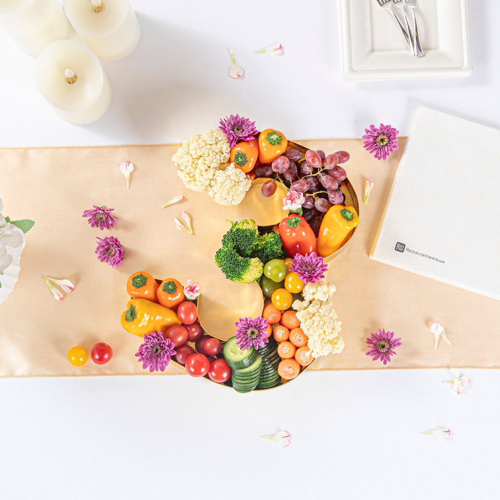 Chef 101 Gold Paper Charcuterie Fillable Number 3 - 12" x 10" x 1 1/2" - 1 count box