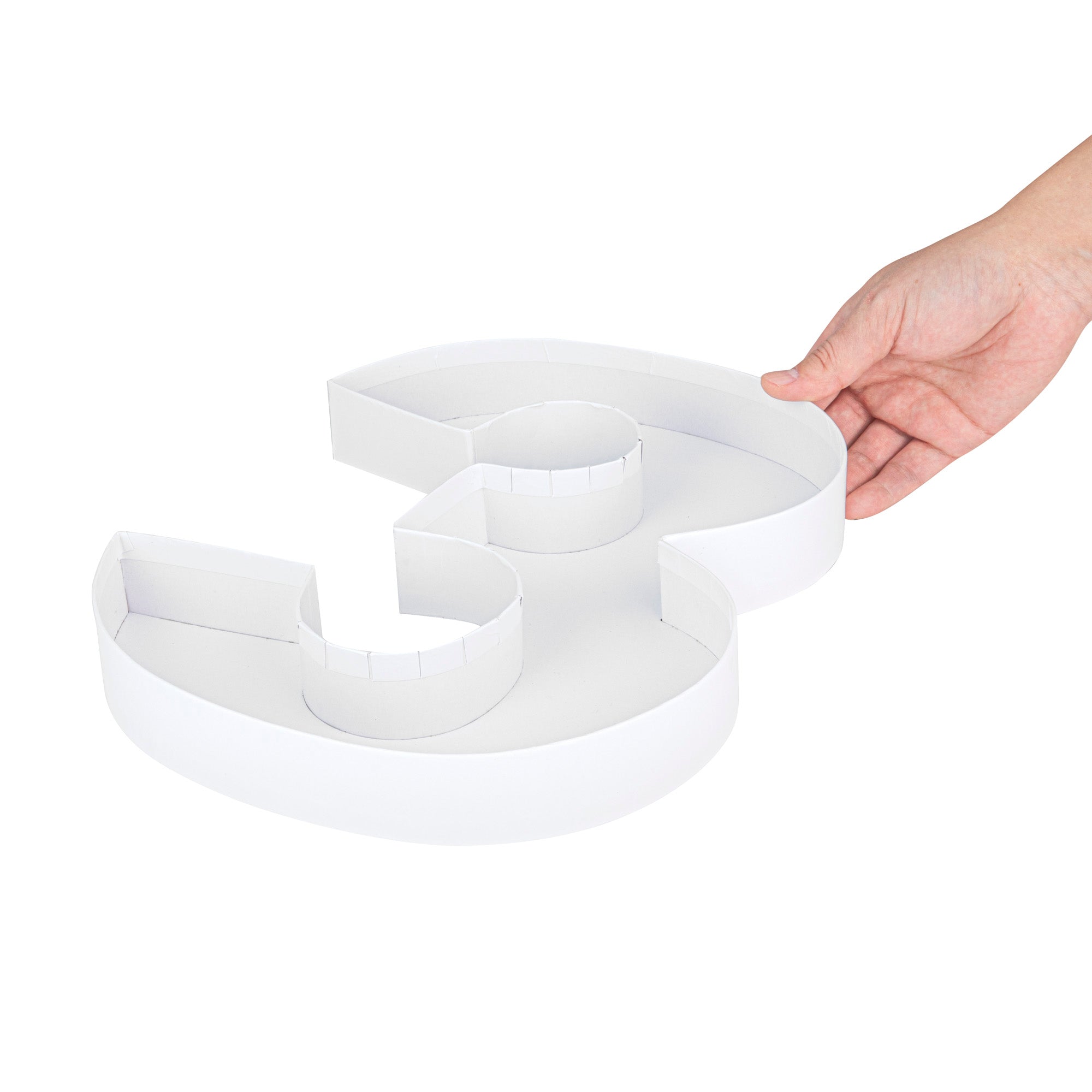 Chef 101 White Paper Charcuterie Fillable Number 3 Tray - 12" x 10" x 1 1/2" - 1 count box