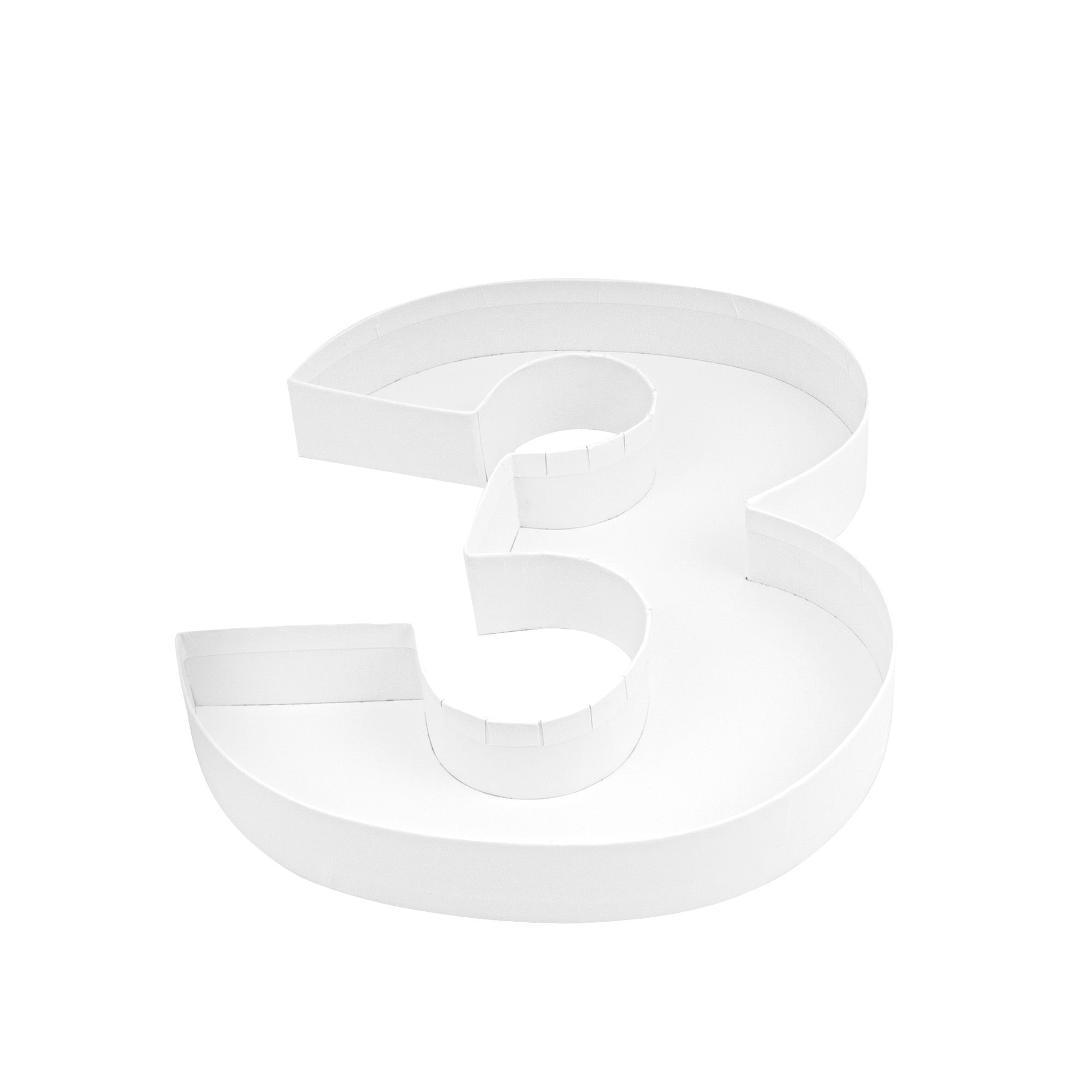 Chef 101 White Paper Charcuterie Fillable Number 3 Tray - 12" x 10" x 1 1/2" - 1 count box