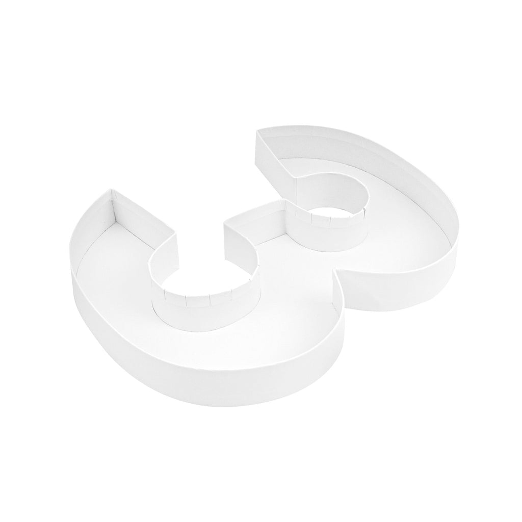 Chef 101 White Paper Charcuterie Fillable Number 3 Tray - 12" x 10" x 1 1/2" - 1 count box