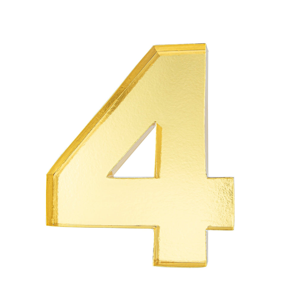 Chef 101 Gold Paper Charcuterie Fillable Number 4 Tray - 12" x 10" x 1 1/2" - 1 count box