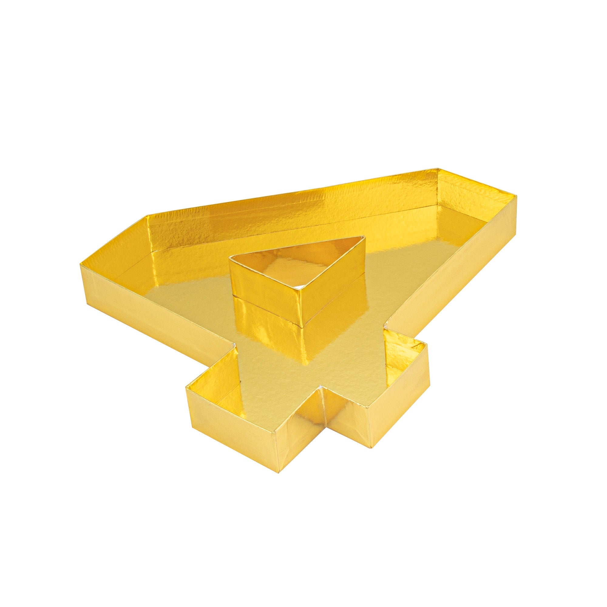 Chef 101 Gold Paper Charcuterie Fillable Number 4 Tray - 12" x 10" x 1 1/2" - 1 count box