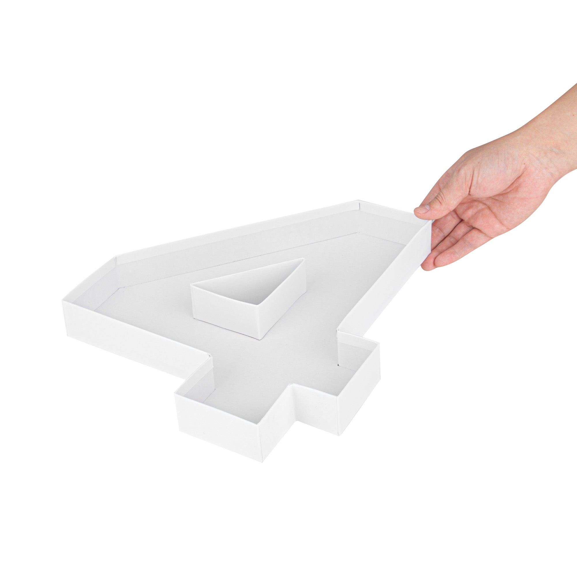 Chef 101 White Paper Charcuterie Fillable Number 4 Tray - 12" x 10" x 1 1/2" - 1 count box