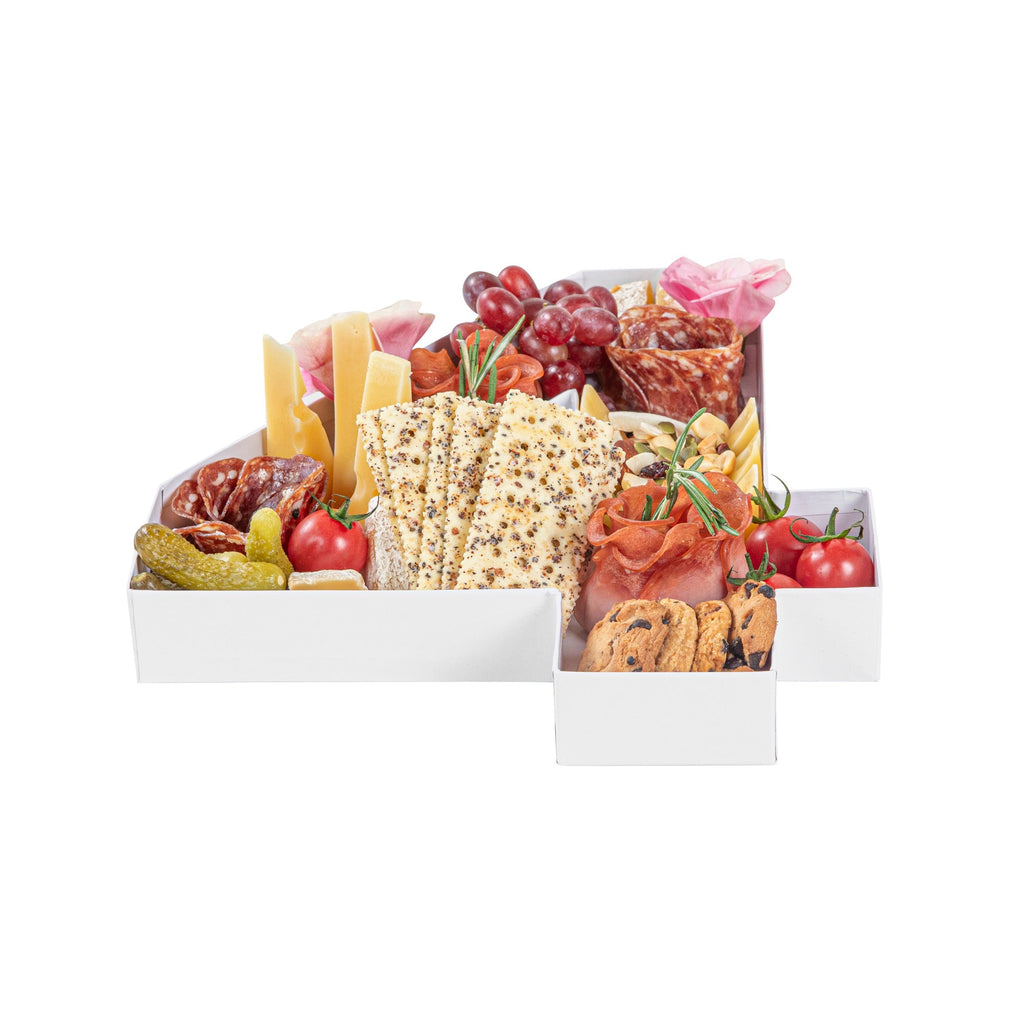 Chef 101 White Paper Charcuterie Fillable Number 4 Tray - 12" x 10" x 1 1/2" - 1 count box