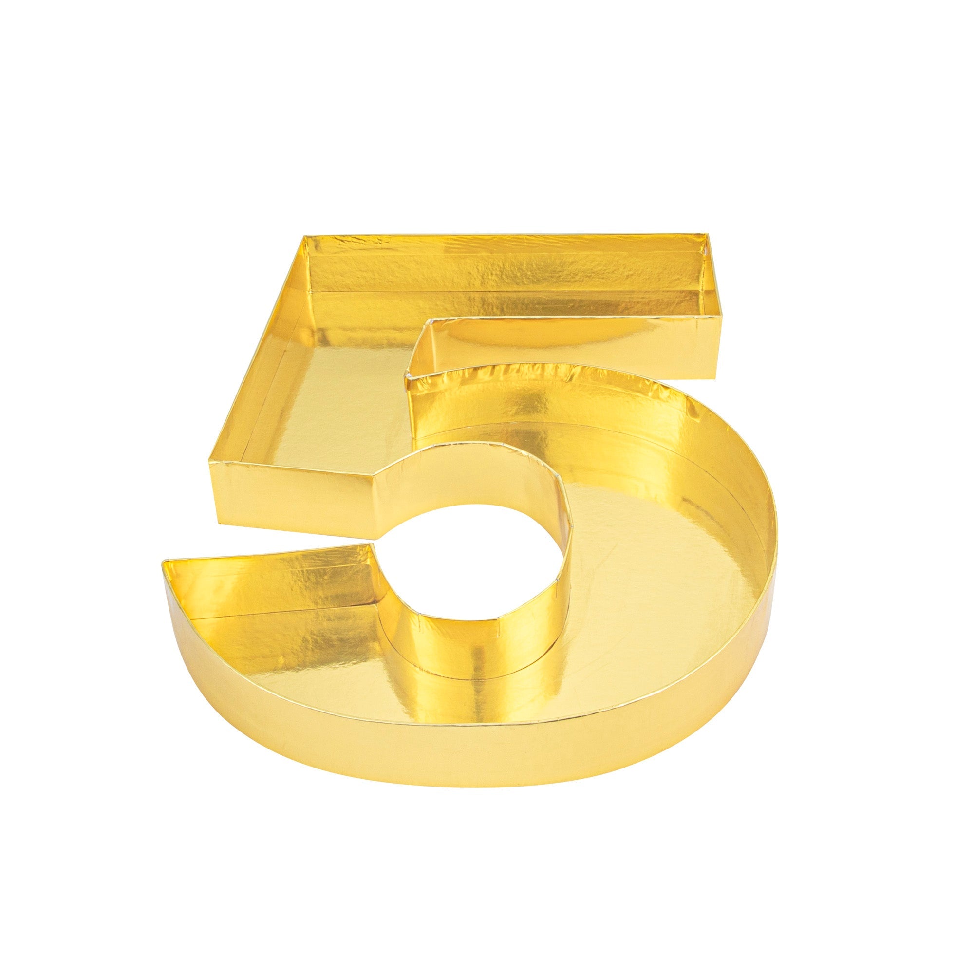 Chef 101 Gold Paper Charcuterie Fillable Number 5 Tray - 12" x 10" x 1 1/2" - 1 count box