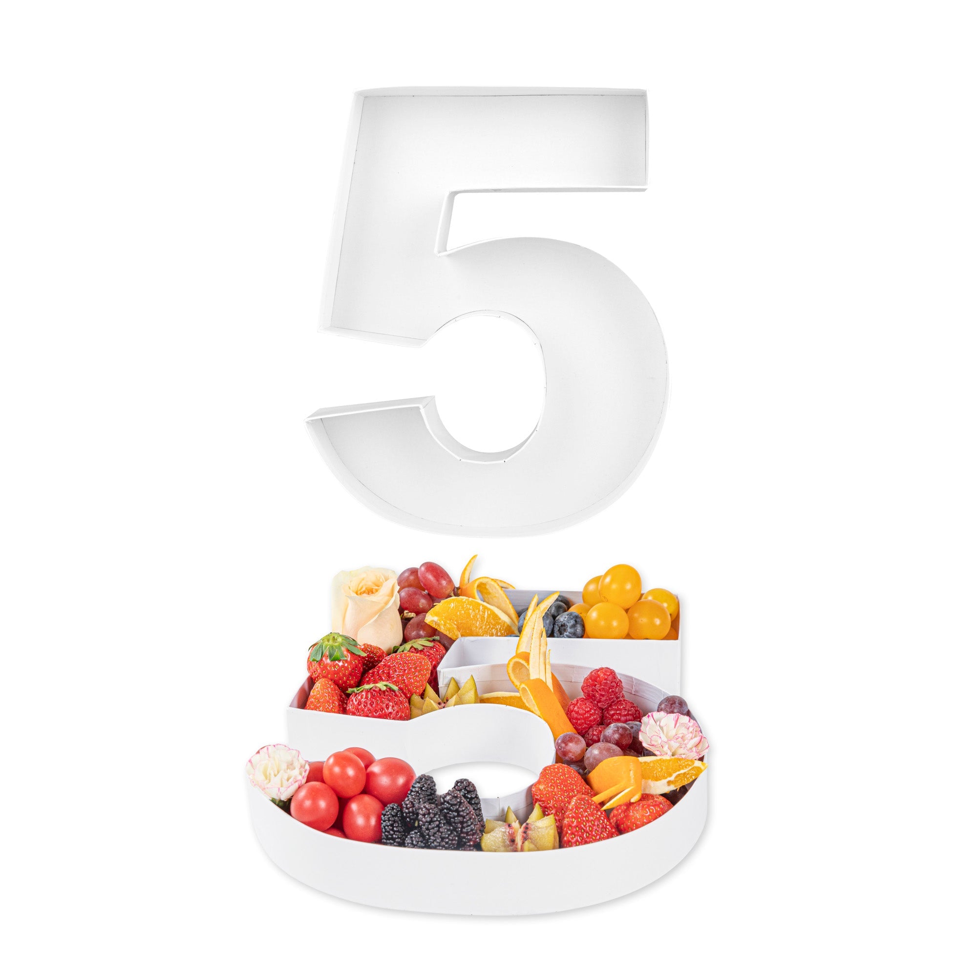 Chef 101 White Paper Charcuterie Fillable Number 5 Tray - 12" x 10" x 1 1/2" - 1 count box