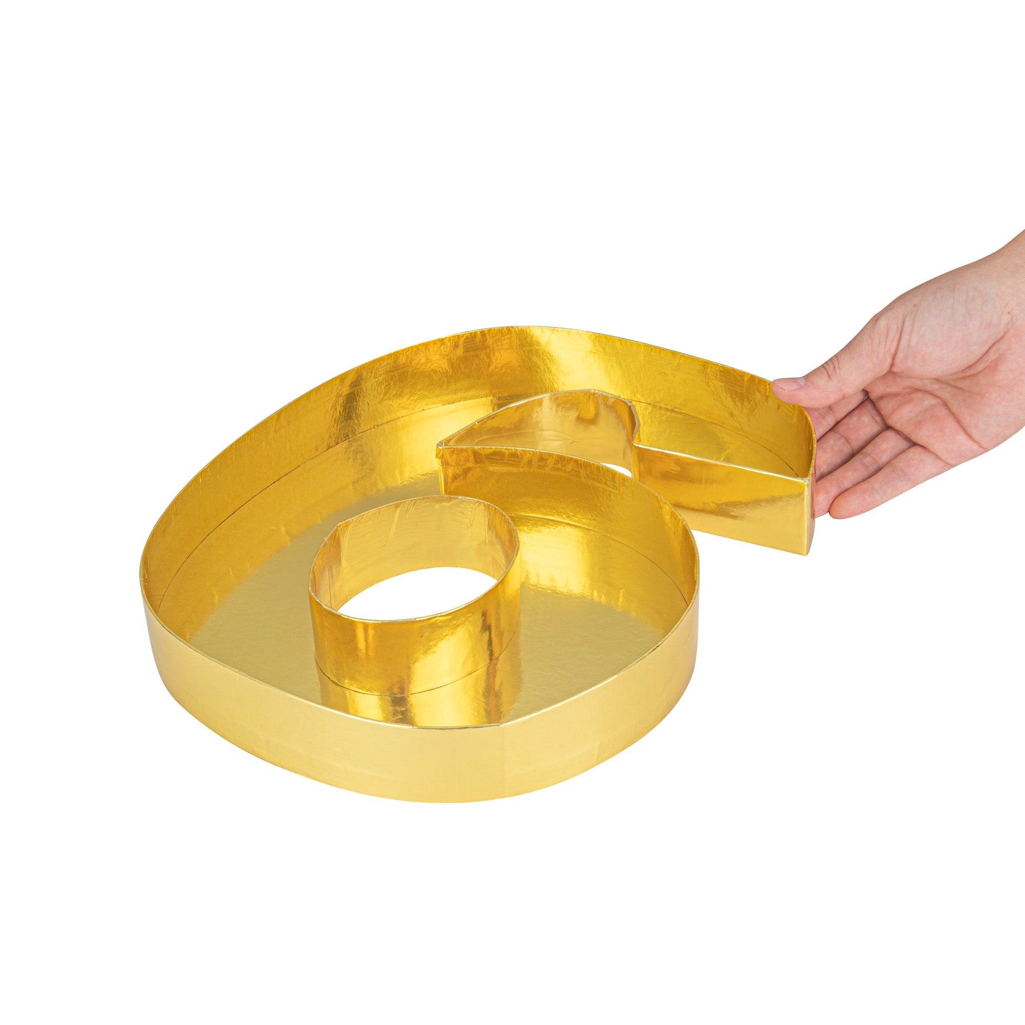 Chef 101 Gold Paper Charcuterie Fillable Number 6 Tray - 12" x 10" x 1 1/2" - 1 count box