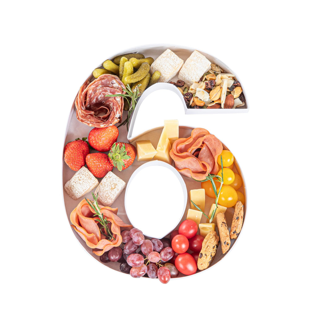 Chef 101 White Paper Charcuterie Fillable Number 6 Tray - 12" x 10" x 1 1/2" - 1 count box
