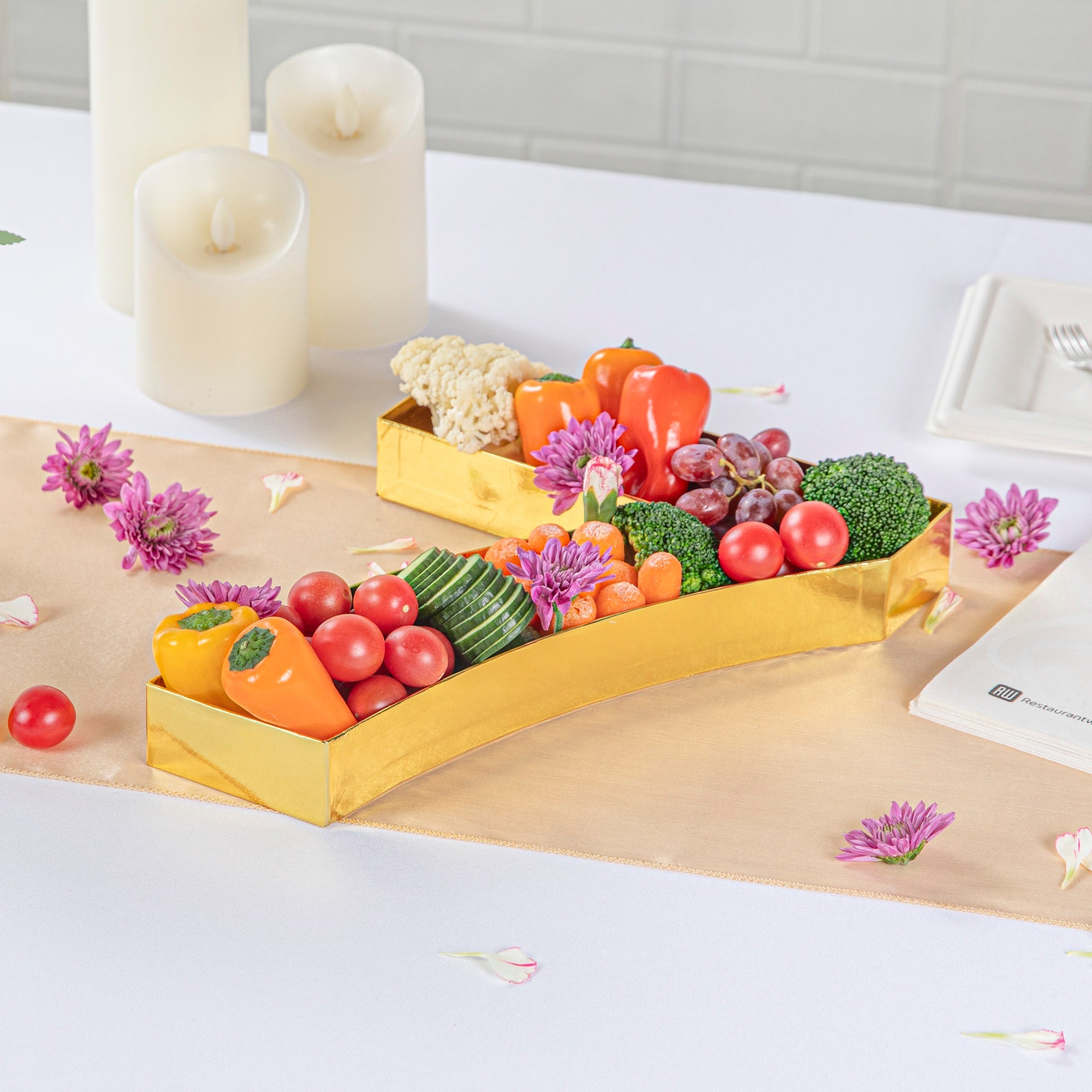 Chef 101 Gold Paper Charcuterie Fillable Number 7 Tray - 12" x 10" x 1 1/2" - 1 count box
