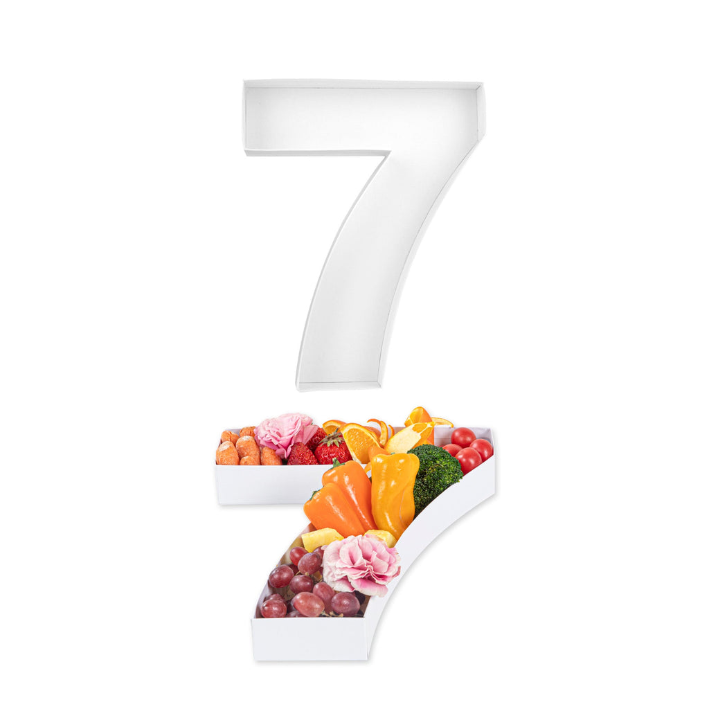 Chef 101 White Paper Charcuterie Fillable Number 7 Tray - 12" x 10" x 1 1/2" - 1 count box