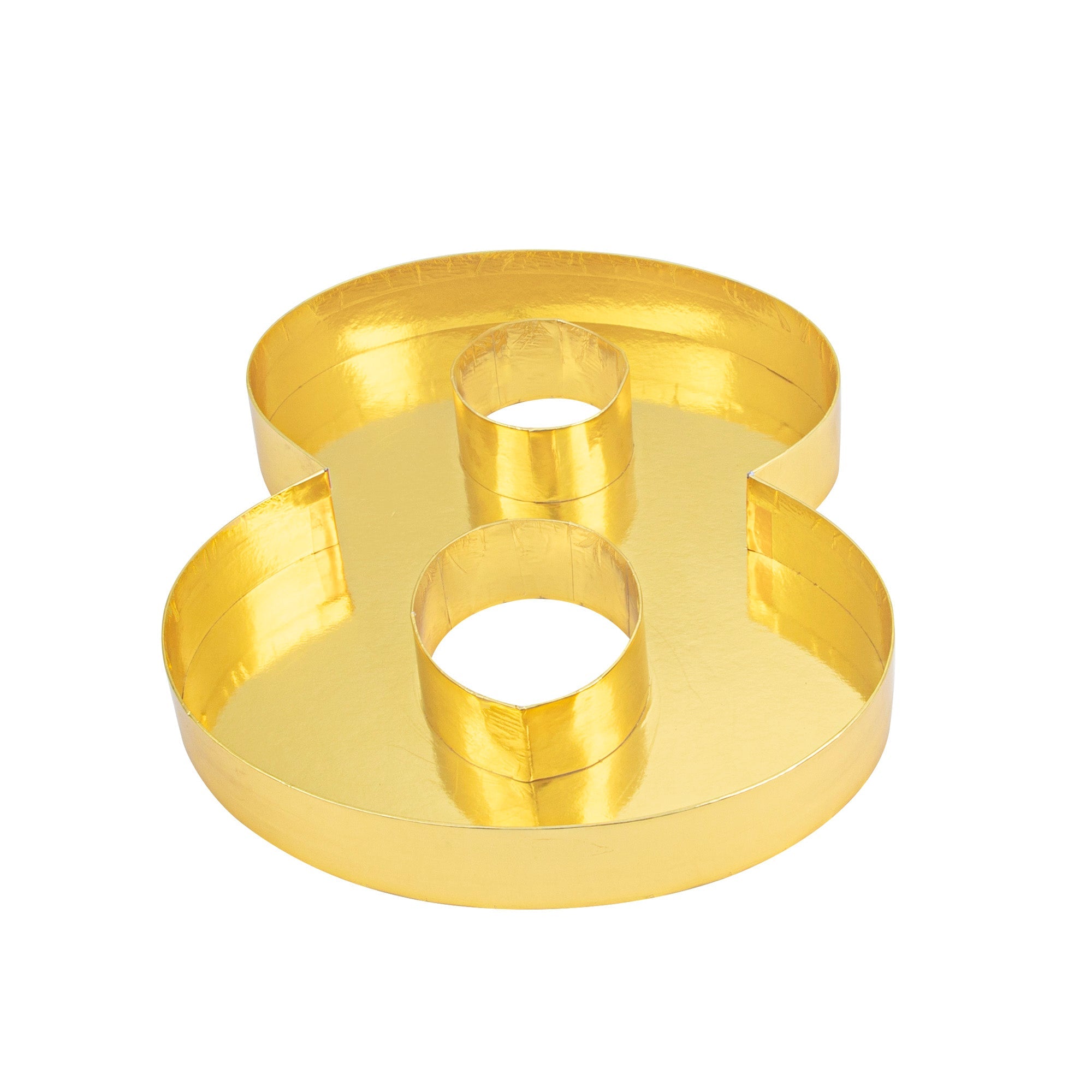 Chef 101 Gold Paper Charcuterie Fillable Number 8 Tray - 12" x 10" x 1 1/2" - 1 count box