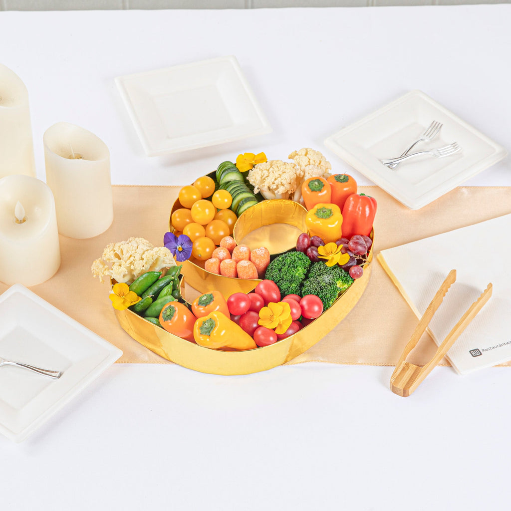 Chef 101 Gold Paper Charcuterie Fillable Number 9 Tray - 12" x 10" x 1 1/2" - 1 count box