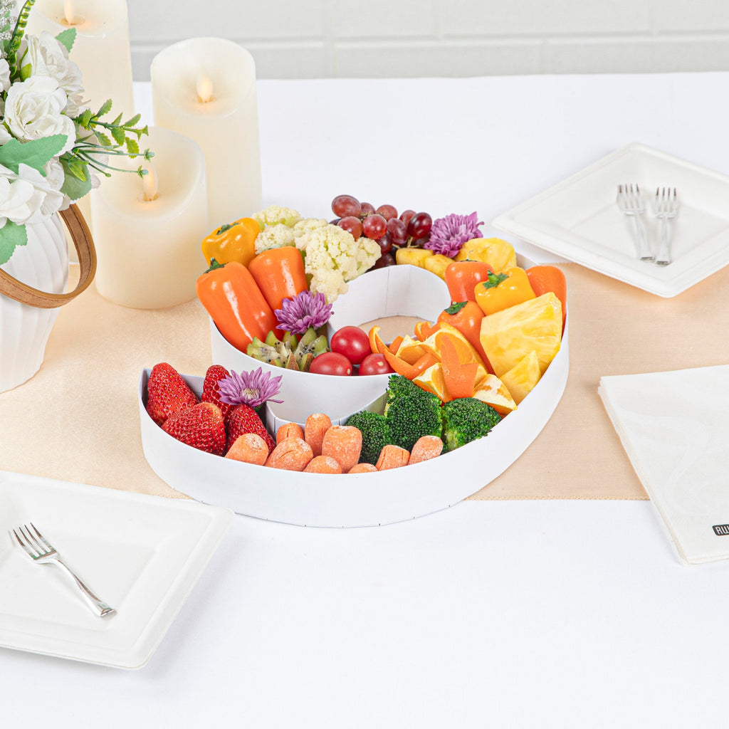 Chef 101 White Paper Charcuterie Fillable Number 9 Tray - 12" x 10" x 1 1/2" - 1 count box