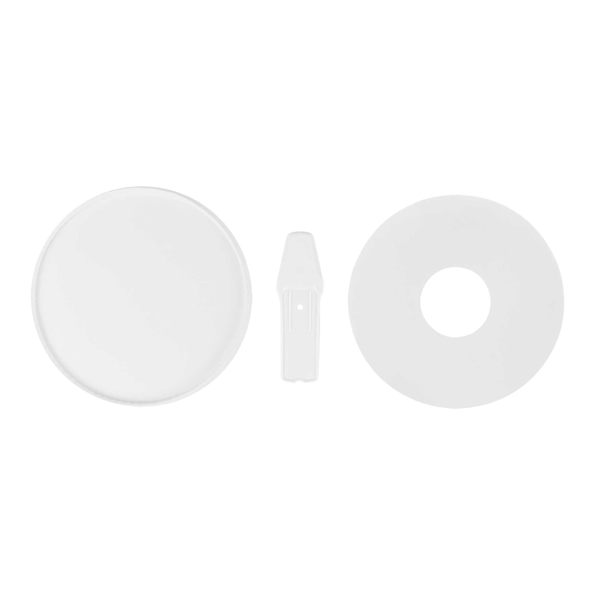 Coppetta Round White Paper Lid - Fits 8 oz To Go Cup, with Spoon - 3 3/4" x 3 3/4" x 3/4" - 50 count box
